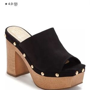 Vince Camuto Black Y2k Yekima Platform Mules like new size 8
